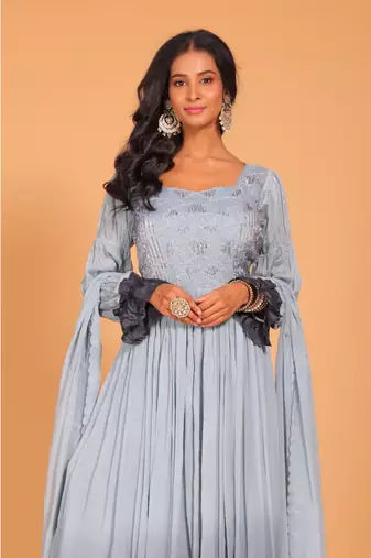 Long gown with dupatta set
