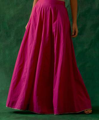 Pink Chanderi Handloom Skirt & Zari Blouse with Dupatta 3