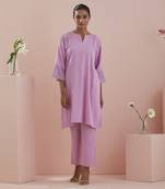 Pink cotton kalidar kurta with pants