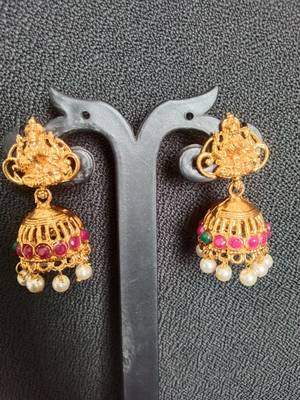 Golden long haram temple jewellery set 3