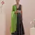 Black And Green Lehenga set- Textured Cotton Skirt and Blouse in Black and Green Chanderi Dupatta