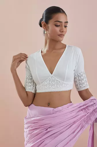Off-white And Pink Lehanga Set- Textured Cotton Skirt and Blouse in Off White and Pink Chanderi Dupatta