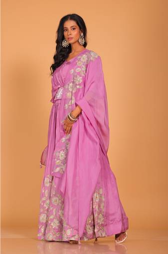 Crop top with dupatta set