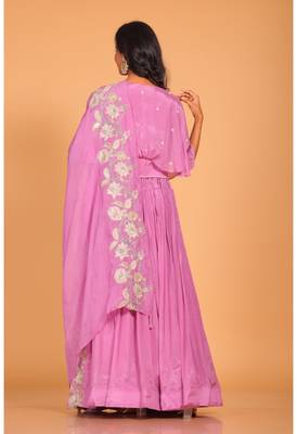 Crop top with dupatta set 3