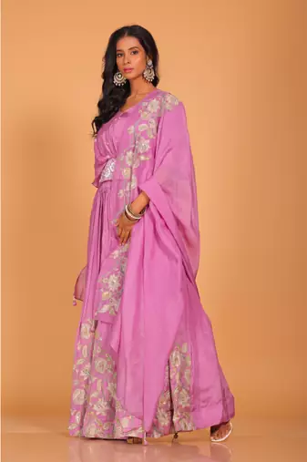 Crop top with dupatta set