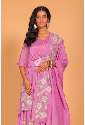 Crop top with dupatta set 5