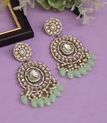 Pista green color kundan earrings