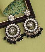 Black color kundan earrings