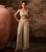 Chikoo embroidered cowl top with pant