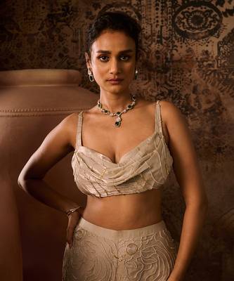 Chikoo embroidered cowl top with pant 5