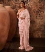 Baby pink embroidered blouse with embroidered saree