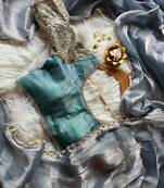 Primium Glass Tissue Two Ton Zari  Saree Silk With Gold Val Moti Lace Border