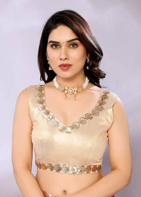Georgette ombre-dyed saree with blouse piece 3