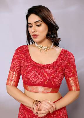 Silk embellished saree with blouse piece 4