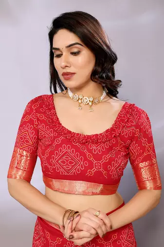Silk embellished saree with blouse piece