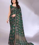 Chiffon floral saree with blouse piece