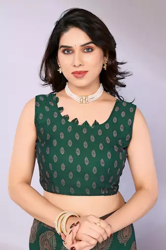 Chiffon floral saree with blouse piece