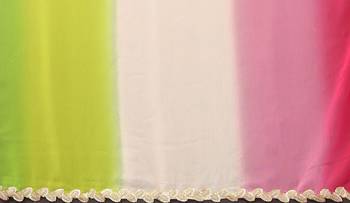 Georgette colour-block saree with blouse piece 4