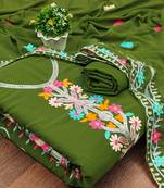 Georgette Sequin & Traditional Pattern Multicolor Thread Work Kurta Bottom Dupatta Set Dress Material