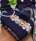 Georgette Sequin & Traditional Pattern Multicolor Thread Work Kurta Bottom Dupatta Set Dress Material