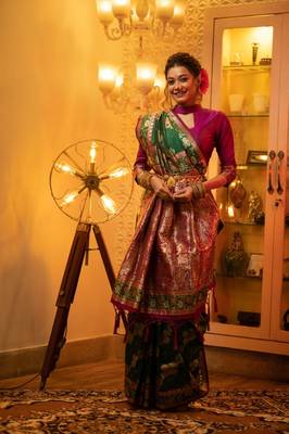 Green Soft Silk Zari Weaving Designer Pallu & Border Saree With Blouse For Women 1