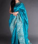 Sky Blue Raw Silk Designer Rich Pallu And Designer Border Saree With Blouse For Women