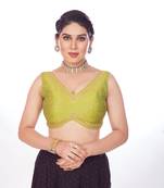 Mmore Women's Phentom Silk Embroidered Readymade Padded Saree Blouse