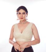 Gold Georgette Sequin Embroidered Readymade Blouse