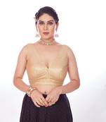 Mmore Women's Georgette Embroidered Readymade Padded Saree Blouse