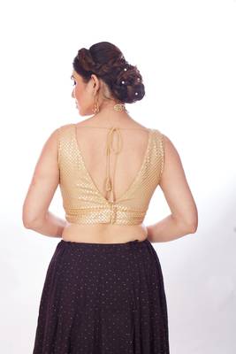 Mmore Women's Georgette Embroidered Readymade Padded Saree Blouse 2