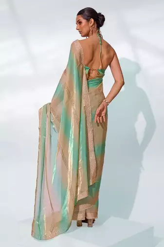 Embellished Beads And Stones Organza Saree
