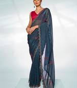 Embellished Beads And Stones Organza Saree