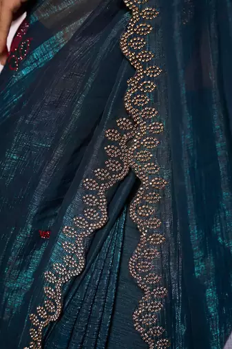 Embellished Beads And Stones Organza Saree