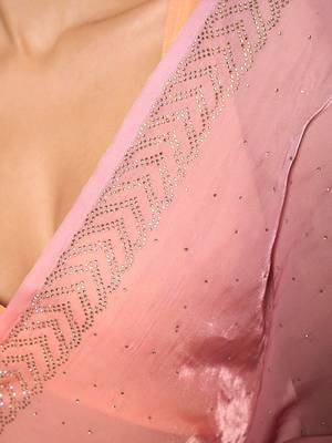Embellished Beads And Stones Organza Saree 5