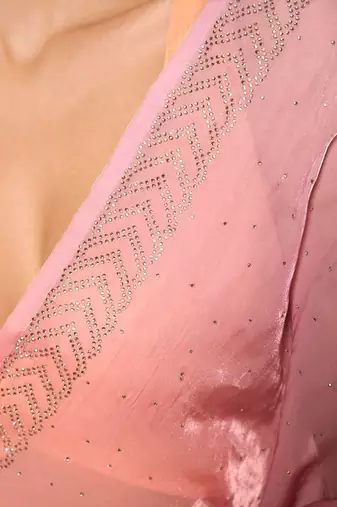 Embellished Beads And Stones Organza Saree