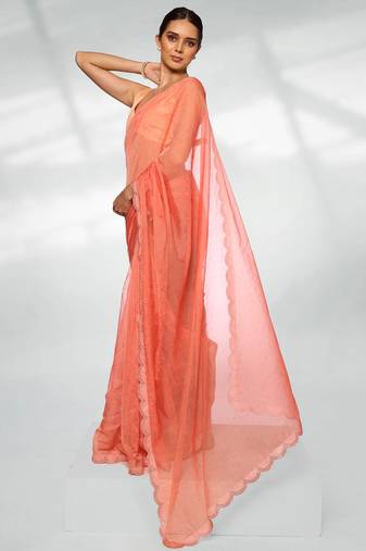 Embellished Beads And Stones Organza Saree