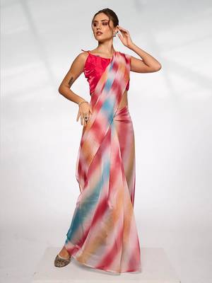 Striped Organza Saree 3