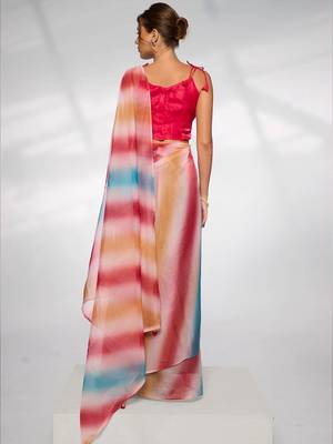 Striped Organza Saree 4