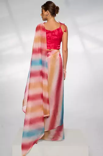 Striped Organza Saree