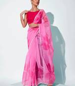 Floral Printed Organza Saree