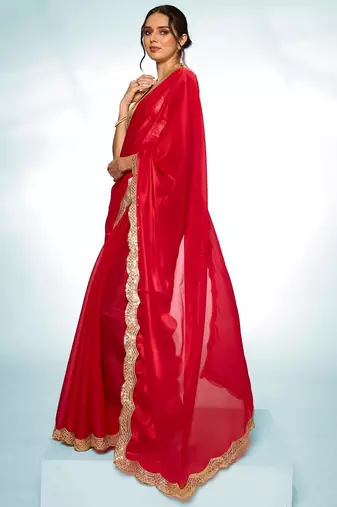 Embellished Sequinned Organza Saree