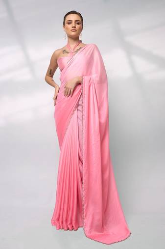 Embellished Satin Saree