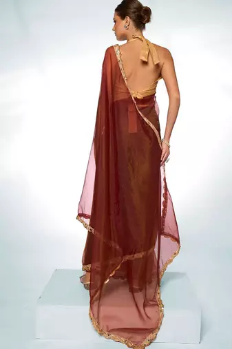 Embellished Sequinned Organza Saree