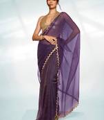 Embellished Sequinned Organza Saree