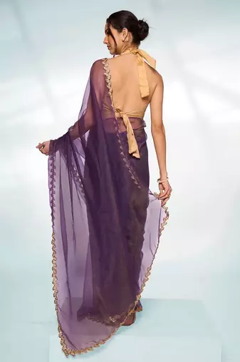 Embellished Sequinned Organza Saree