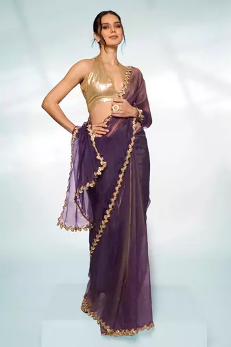 Embellished Sequinned Organza Saree