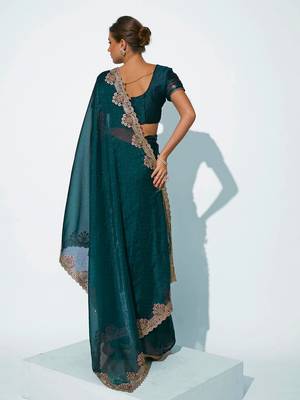 Embroidered Embellished Saree 5