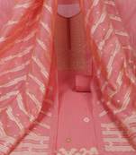 The chanderi suit set is embellished with dori embroidery & woven chanderi dupatta.