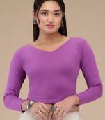 Mmore Women's Lycra Solid Readymade Non Padded Free Size Saree Blouse