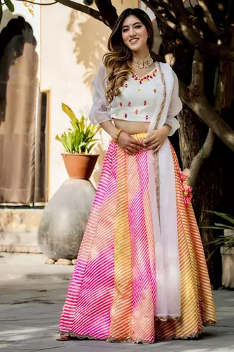 Fascinating Black Digital Print With Pearl Resham And Zari Embroidered Art-Silk Designer Lehenga Choli For Bride